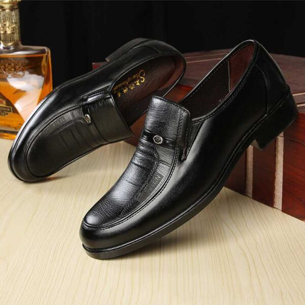 Mazefeng Brand Men Leather Formal Business Shoes Male Office Work Flat Shoes 2