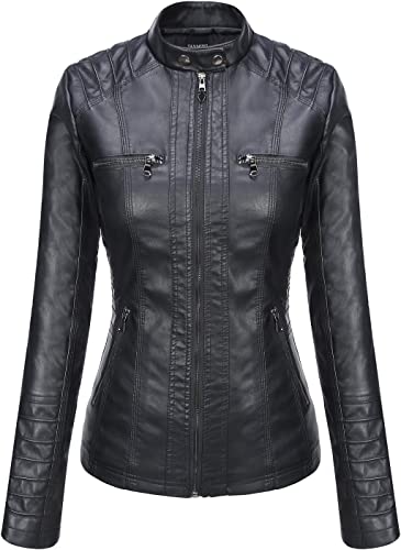 Tanming Women's Leather Jacket